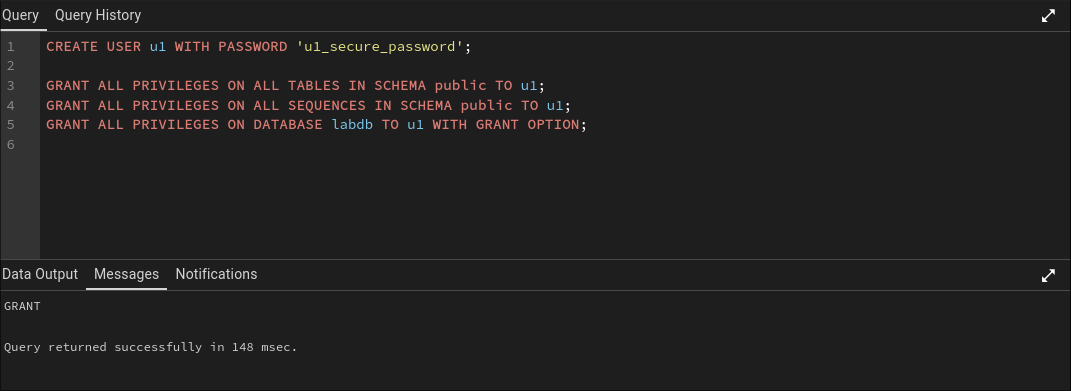 U1 user creation